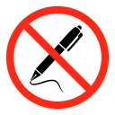 No writing sign icon