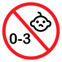 Not suitable for children under 3 years icon