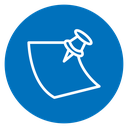 Note paper with pushbutton icon