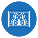Notice board with notes icon