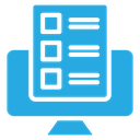 Online Test Checklist Monitor Color Filled icon