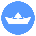 Origami Sail Boat Color Filled icon