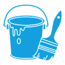 Paint bucket and paint brush icon