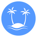 Palm Tree Island Color Filled icon