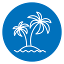 Palms on island icon