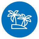 Palms on island icon
