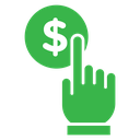 Pay Per Click Hand Dollar Color Filled icon