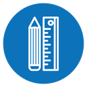 Pencil and ruler icon