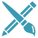 Pencil paintbrush 4 icon