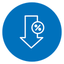 Percent down 3 icon
