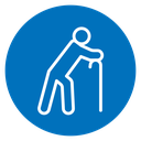 Person walking with cane icon