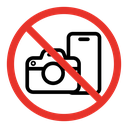 Photo and phone forbidden sign icon
