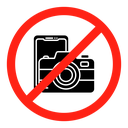 Photo and phone forbidden sign icon
