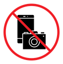 Photo and phone forbidden sign icon