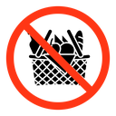 Picnics are prohibited sign icon