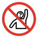 Please do not ask sign icon