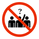 Please do not ask sign icon