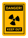 Danger high radiation area keep out sign icon
