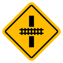 Railroad crossing sign Color Filled icon