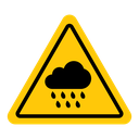 Rain warning sign icon