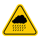 Rain warning sign icon