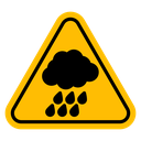Rain warning sign icon