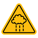 Rain warning sign icon