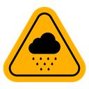 Rain warning sign icon