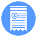 Receipt Dollar Coin Color Filled icon