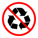 Recycle prohibition sign icon