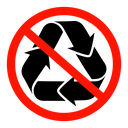 Recycle prohibition sign icon