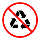 Recycle prohibition sign icon
