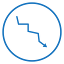 Red Down arrow icon