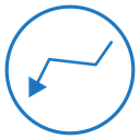 Red Down arrow icon