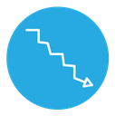Red Down arrow icon