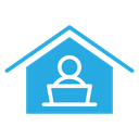 Remote Work Home Office Color Filled icon