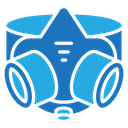 Respirator with filter cartridges icon