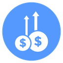 Revenue Growth Coins Color Filled icon