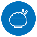 Rice Bowl Chopsticks Color Filled icon