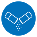 Ripped packet sugar icon