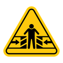 Risk of crushing warning sign icon