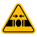 Risk of crushing warning sign icon