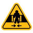 Risk of crushing warning sign icon