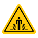 Risk of crushing warning sign icon