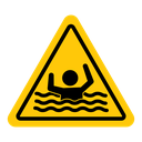 Risk of drowning warning sign icon