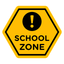 School crossing sign icon
