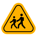 School crossing sign Color Filled icon