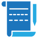 Script Scroll Pencil Color Filled icon
