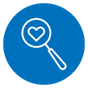 Search heart 2 icon