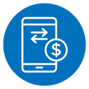 Send money smartphone icon